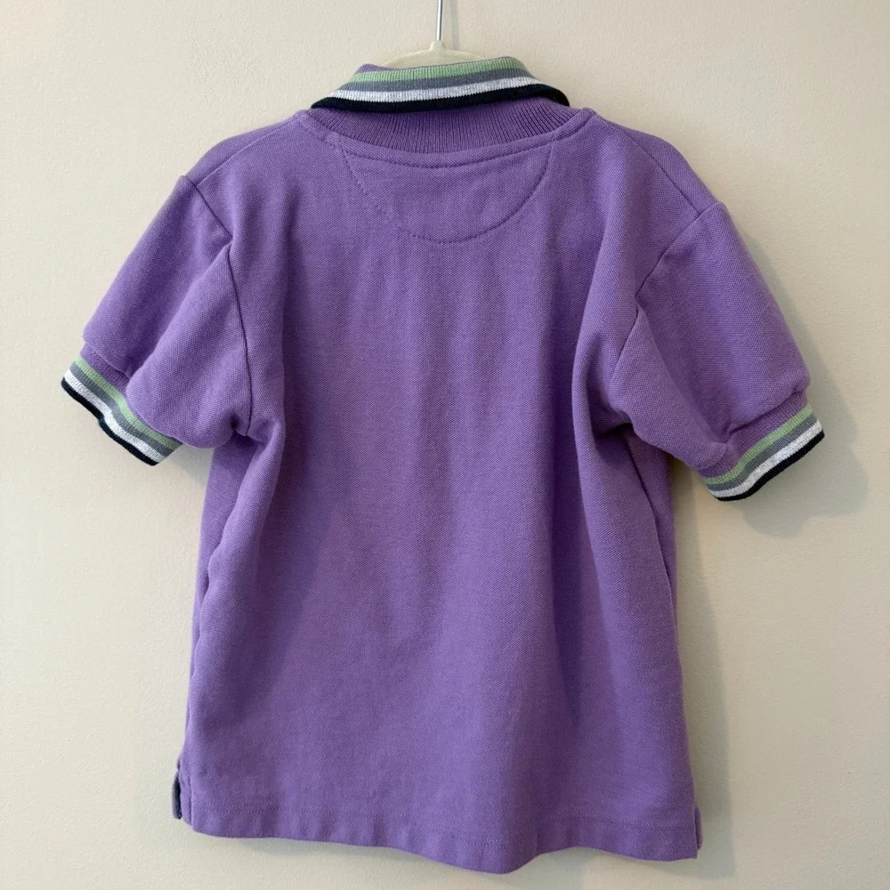 Psycho Bunny Kids Purple Short Sleeve Polo Shirt Embroidered Bunny Logo‎